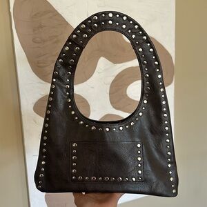 Studded trendy vintage look shoulder bag franca